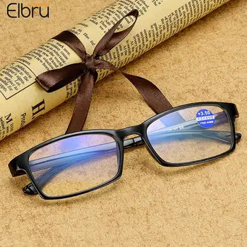 Diopters Эльбру+1+1.5+2+2.5+3+3.5+4 Малки Квадратни Очила За Четене Свръхлеки Анти-Сини Лъчи На Жените И Мъжете Пресбиопия Очилата Goggle