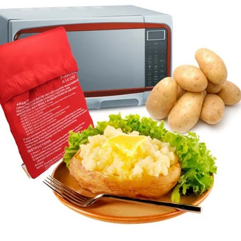 Чисто нов червен моющийся чанта за ястия печени картофи картофи на микровълнова фурна картофи за бързо хранене кухненски принадлежности