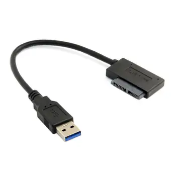 Xiwai USB 3.0-до 7 + 6 13pin Тънък Кабел-Адаптер Sata за Лаптоп Cd / DVD Оптично Устройство