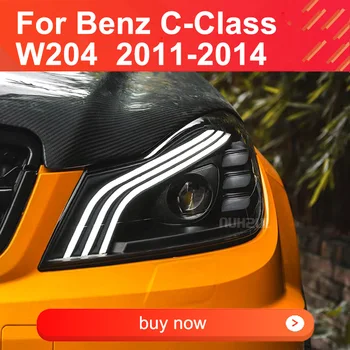 1 Чифт led фарове възли за Mercedes Benz C Class W204 2011-2014 Щепсела и да играе с DRL led Дневна светлина Сериен Обрат