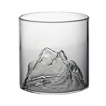 2022 Нова Чаша Вино 3D Планината Японски Чаши За Уиски Старомодна Уиски Рок Стъклена Чаша За Уиски Стъклен Материал Коктейли