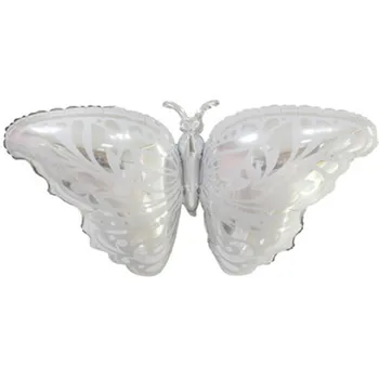 Нов 110*55 СМ Сребърна Голяма Пеперуда От Алуминиево Фолио Балон Празнична Коледно Парти Сватбена Украса