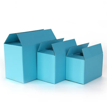 5pcs/10pcsBlue опаковъчна кутия 3 слой на велпапе хартия кутия за съхранение на подаръчни аксесоари малка кутия поддържа индивидуален размер за печат на лого