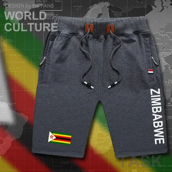 Зимбабве мъжки плажни шорти мъжки плажни шорти флаг тренировка джоб с цип пот културизъм 2017 ZWE yeZimbabwe Зимбабве