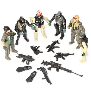 6 бр./компл. Counter Strike SWAT Фигурки на Войници от 4 инча 10 см PVC Военни Играчки Кукли с Аксесоари за Оръжия SS05-2 Подаръци за момчета