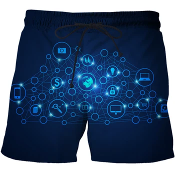 Илюстрация на данни, технологии за изкуствен интелект 3D печат Мъжки Плувни Шорти, Бански, Плажни хавлии за Плаж, Плувни Шорти Панталони, Бански костюми, Бягащи Видове Спорт