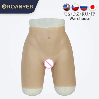 Roanyer транссексуален силиконова проницаемая фалшива вагина панталони изкуствени режийни бедрата латексово бельо травестит DragQueen трансгендер