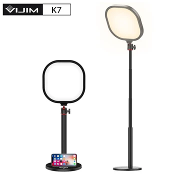 VIJIM K7 Тенис на Led Видео Лампа 3200 K-5600 K Live Panel Light Лампа За фото студио със Стойка за Статив 1/4 