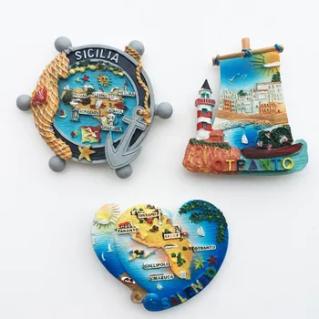 Италия магнити за хладилник Италианската Сицилия Отранто туристически сувенир декоративно-приложното изкуство на магнитни стикери за хладилник пътни подаръци декор