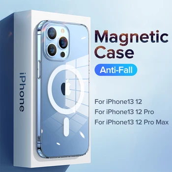 Луксозен Калъф с Магнитно покритие За iPhone 13 12 Pro Max, Пълна Капачка за Обектива, устойчив на удари Мек калъф за телефон от TPU За iPhone 13 Pro Max, Калъф