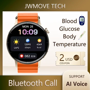 JWMOVE Умни Часовници За Мъже За Жени на Глюкоза В Кръвта Smartwatch 2022 Нов Температурата на Тялото Здраве, Фитнес Тракер Спорт За IOS И Android