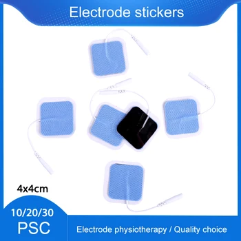 За многократна употреба Електрод Десетки Pad 4x4 см Ems Стимулатор на Нервните Мускули, за да се Pulse Цифрови Акупунктурной Терапия, Масаж, 2 мм Щепсела