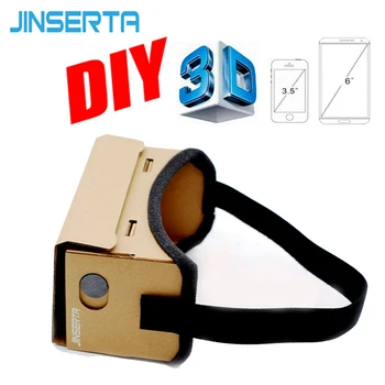 JINSERTA Google Cardboard VR Box САМ VR Виртуална Реалност 3D Очила Магнит VR Box Контролер на 3D VR Очила за iPhone Samsung