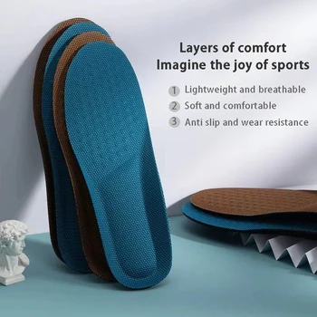 Нови Ортопедични Спортни Стелки от пяна с Памет ефект за Обувки, Мека Стелка за бягане със супер меки подметки за комфортен масаж