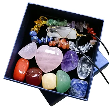 Гореща Продажба На Духовна Медитация Кристал Изцеление На Сърцето Crystal 7 Чакри Акробатично Камък Кутия Комплект