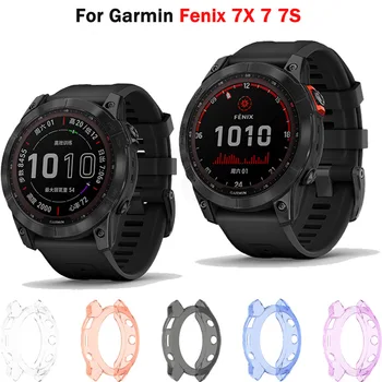 За Garmin Fenix 6 6S 6X Pro 5 5S 5X Plus Умен часовник Защитна Рамка Мека Кристално Чист Калъф от TPU Защитна Рамка 7 7S 7X
