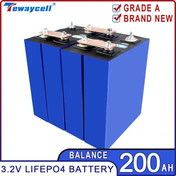 200Ah Lifepo4 Акумулаторна батерия 3.2 В Клас A Абсолютно Нови литиево-железен Фосфат Призматични Слънчеви елементи Количка за голф САМ на 12-48 В Опаковка
