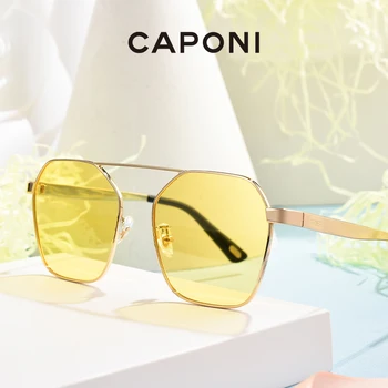 CAPONI Дамски Слънчеви Очила Vintage Слънчеви Очила на Polaroid За Жени Модни Луксозни Дизайнерски Декоративни Цветни Лещи Очила CP668