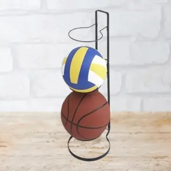 Стойка за Топки от Ковано Желязо Трайно Стабилна Основа С Три Купища Стенни Баскетболно Поставка за Момче Стабилна Гладка Повърхност