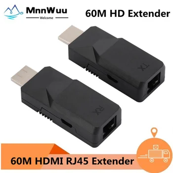 1 Чифт HDMI удължителен кабел за Ethernet-кабел Cat5e Cat6 до 60 М Предаване на сигнала без загуба на 1080P RJ-45 HDMI кабел за Удължаване на големи разстояния