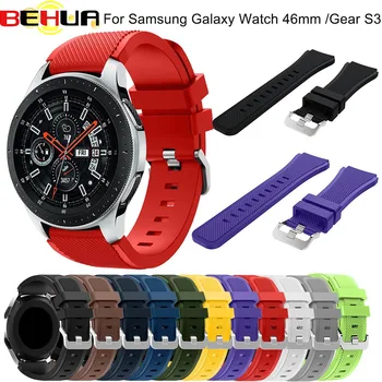 BEHUA 22 мм и Каишка за часовник за Samsung Gear S3 Frontier Класически Взаимозаменяеми Гривна за Samsung Galaxy Watch 46 мм Лента за Колан
