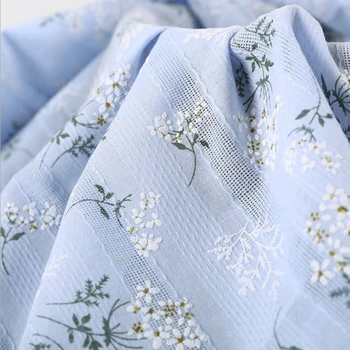 Материал Памучен плат печат жакард дантела 100км*140км елегантен цветен за рокли Ризи