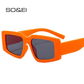 SO & EI Ins-Популярните Модни Цветни Квадратни Дамски Слънчеви Очила Ретро Карамел Цветни Очила Нюанси UV400 Мъжки Тенденция Слънчеви Очила