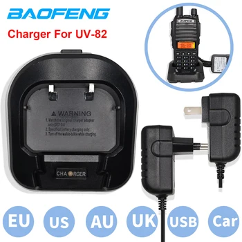 Оригинален Baofeng UV-82 EU/US/UK/AU/USB/Адаптер за Кола Зарядно устройство за Портативни Радиостанции, Портативна Докинг Станция за UV82 UV-82L