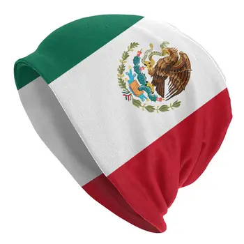 Знаме На Мексико Шапчица-Бини Шапка Унисекс Топла Зимна Шапка Homme Възли Шапки На Улицата Улични Шапки, Шапки За Мъже И Жени