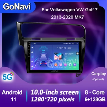 GoNavi За Volkswagen VW Golf 7 MK7 Android Радиото в автомобила Tesla Dvd Със Сензорен Екран, Стерео Приемник Централна Мултимедиен Плейър