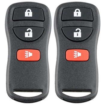 2 бр. Авто Ключ за Подмяна на 3 Бутона за Дистанционно Ключодържател Autoplay Дистанционно Управление KBRASTU15 / CWTWB1U733 е Подходящ за Автомобили Nissan