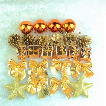 Златна Звезда На Бронзовата Борова Шишарка Оранжево Коледна Топка Украса На Коледната Елха Висулка