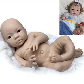 18 Инча Пълна Силиконова Кукла С Отворени Очи Reborn Baby Doll Комплекти Неокрашенная Кукла Ръчно Изработени За Новородени De Corpo Silicone Inteiro
