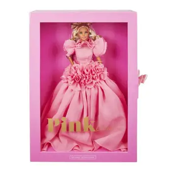 Оригиналната Кукла Барби Signature Collection Pink 3 Silkstone Кукла Барби В Шифоновом Рокля Играчка За Момичета, Подарък За Рожден Ден