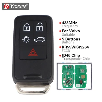 YIQIXIN Умно Дистанционно Кола Ключодържател за Volvo 2010-2017 XC60 2008-2016 S60 S60L S80L V40 V60 S80 XC70 KYDZ ID46 KR55WK49264 433 Mhz