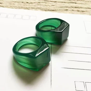Естествен 100% истинско зелено нефритовое пръстен, статуи ключ за ръчна работа, просто нефритовое пръстен, мъжки вечерни сватбени бижута, пръстени за подарък на мъж