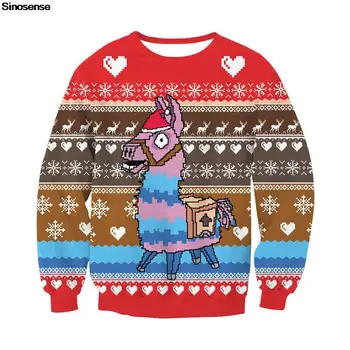 Мъже, Жени Елен Снежинка Грозен Коледен Пуловер Пуловер Кръгъл Отвор Коледна Hoody 3D Забавен Коледен Скок С Принтом Върховете