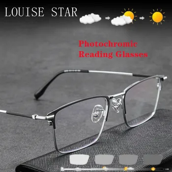 Висококачествени Модни Квадратни Очила С Големи Рамки, Мъжки Ежедневни Офис Фотохромичните Очила За Четене, Слънчеви Очила Са За Улицата