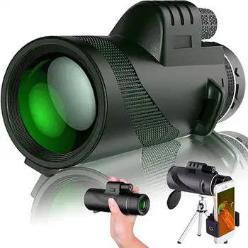 80X100 HD Мощен Монокуляр С ниска осветление за Нощно Виждане Телескоп С най-Високо Увеличение Ръчно Бинокъл За Външен Туризъм-Ловен Телескоп