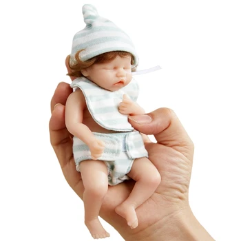 6 инча 15 см Мини Reborn Baby Doll Момиче Кукла на Цялото Тяло Силиконова Реалистична Изкуствена Мека Играчка с Вкоренените Коса Дропшиппинг