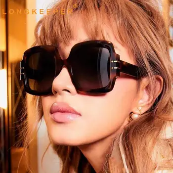 Vintage Слънчеви Очила Оверсайз, Дамски Модни Квадратни Слънчеви Очила, Дамски Декоративни Точки, Луксозни Маркови Дизайнерски Очила Oculos