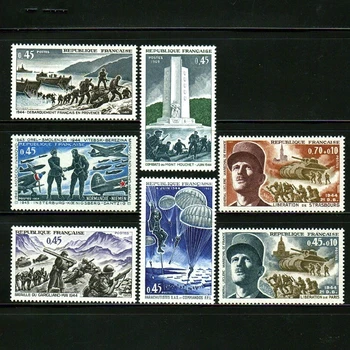7 бр./компл. Нова Пощенска Марка Франция 1969 Война Победа Гравиране на Пощенски Марки MNH