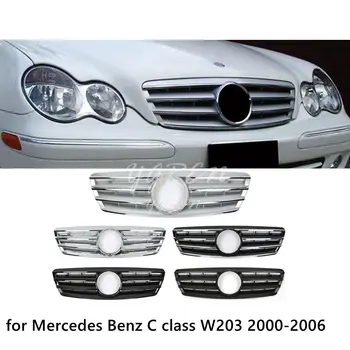 Сребристо и Черно AMG Предна Решетка Скара За Mercedes Benz C class W203 4 ВРАТИ 2000-2006