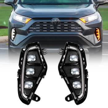 OKEEN Led Авто Дневен Ходова Лампа, премигващ светлинен индикатор на Завоя За Toyota RAV4 2018 2019 2020 2021, Автоаксесоари 12V
