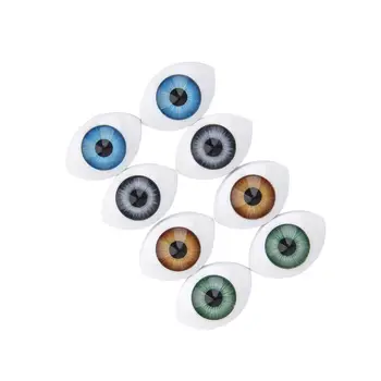 8шт Овални Защитни очи САМ Пластмасови Очите, Очните Ябълки Куклени Очи за Кукли или Маски САМ Craft - 12 мм